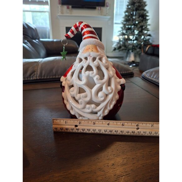 Home Reflections Whimsical Christmas Santa Luminary Flameless Candle Timer Boxed - Picture 9 of 10